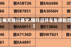 【每天限行英文,限行日开车怎样处罚】