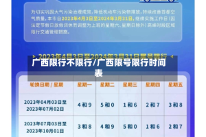 广西限行不限行/广西限号限行时间表