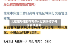 北京限号限行字母吗/北京限号字母代表几最新