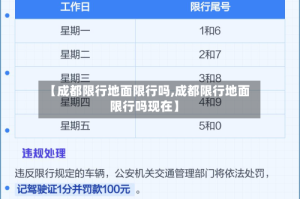 【成都限行地面限行吗,成都限行地面限行吗现在】