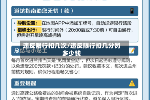 违反限行扣几次/违反限行扣几分罚多少钱
