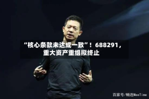 “核心条款未达成一致”！688291，重大资产重组拟终止