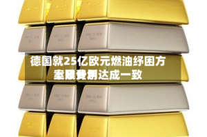 德国就25亿欧元燃油纾困方案及费用上限计划达成一致
