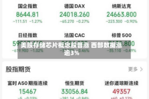 美股存储芯片概念股普涨 西部数据涨逾3%