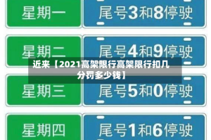 近来【2021高架限行高架限行扣几分罚多少钱】
