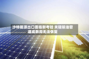 沙特能源出口面临新考验 关键输油管道或数周无法恢复