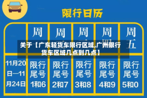 关于【广东轻货车限行区域,广州限行货车区域几点到几点】