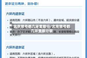 北京限号都几环里限行/北京限号都几环里限行啊