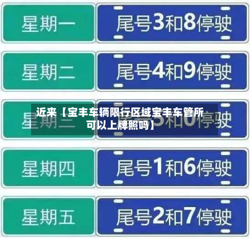 近来【宝丰车辆限行区域宝丰车管所可以上牌照吗】-第1张图片