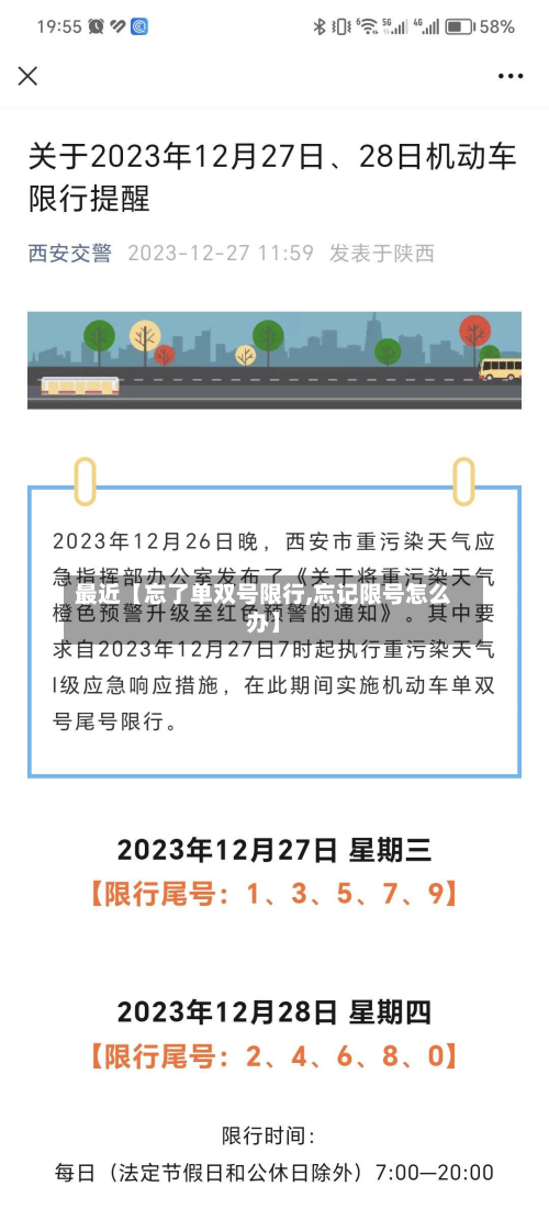 最近【忘了单双号限行,忘记限号怎么办】-第2张图片