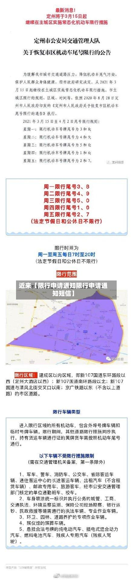 近来【限行申请通知限行申请通知短信】-第1张图片