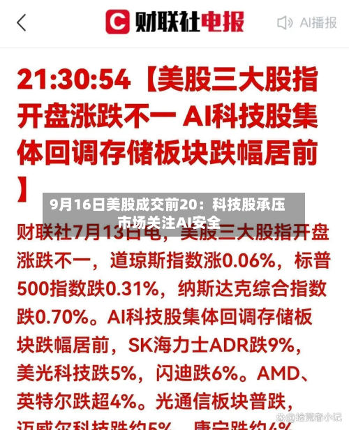 9月16日美股成交前20：科技股承压 市场关注AI安全-第1张图片