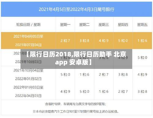 【限行日历2018,限行日历助手 北京app 安卓版】-第3张图片