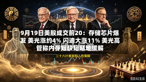 9月19日美股成交前20：存储芯片爆发 美光涨约4% 闪迪大涨11% 美光高管称内存短缺短期难缓解-第1张图片