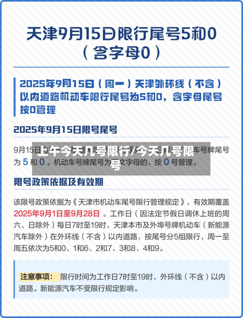上午今天几号限行/今天几号限号-第1张图片