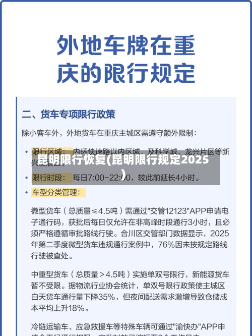 昆明限行恢复(昆明限行规定2025)-第2张图片