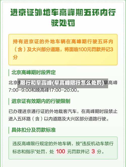 限行和早高峰(早高峰限行怎么处罚)-第2张图片