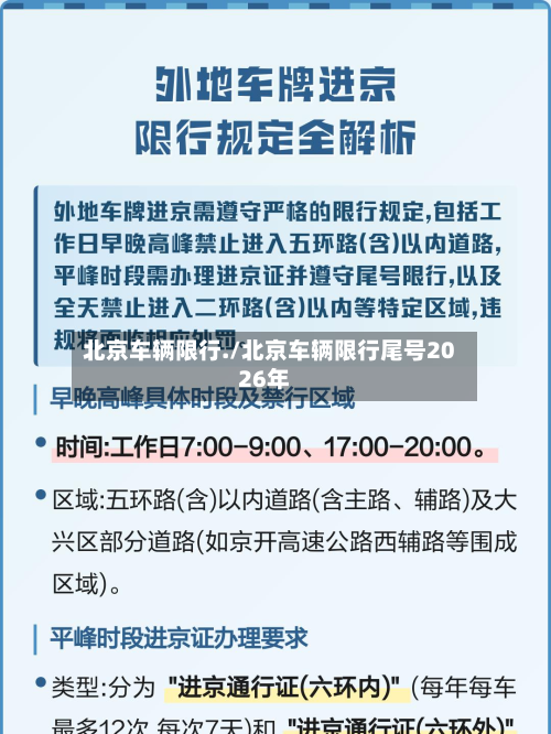 北京车辆限行./北京车辆限行尾号2026年-第1张图片